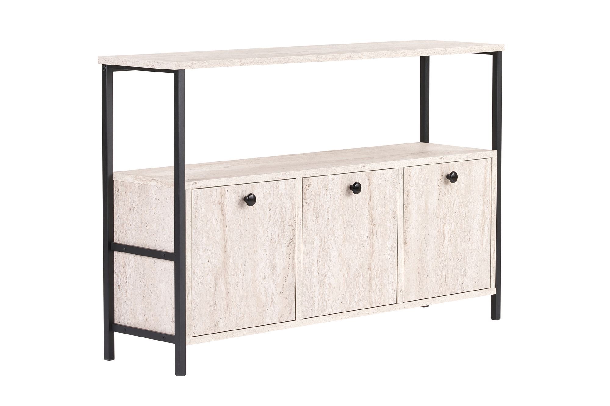Consolă, Solace - Travertine, Black, Travertin / Negru