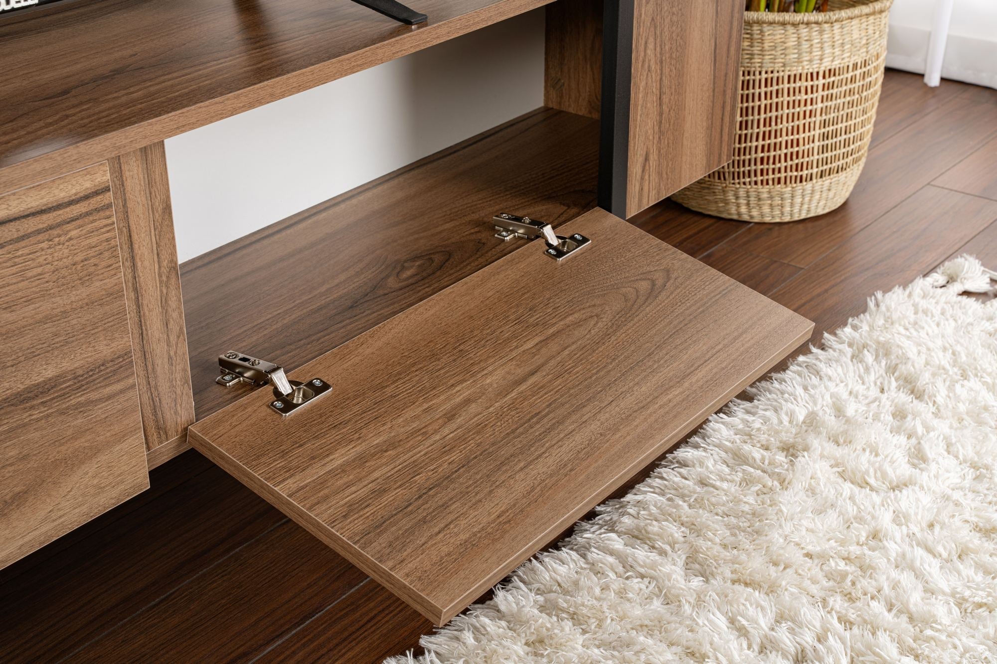 Comodă TV, Serenity - Venezia Walnut, Black, Nuc Veneția / Negru