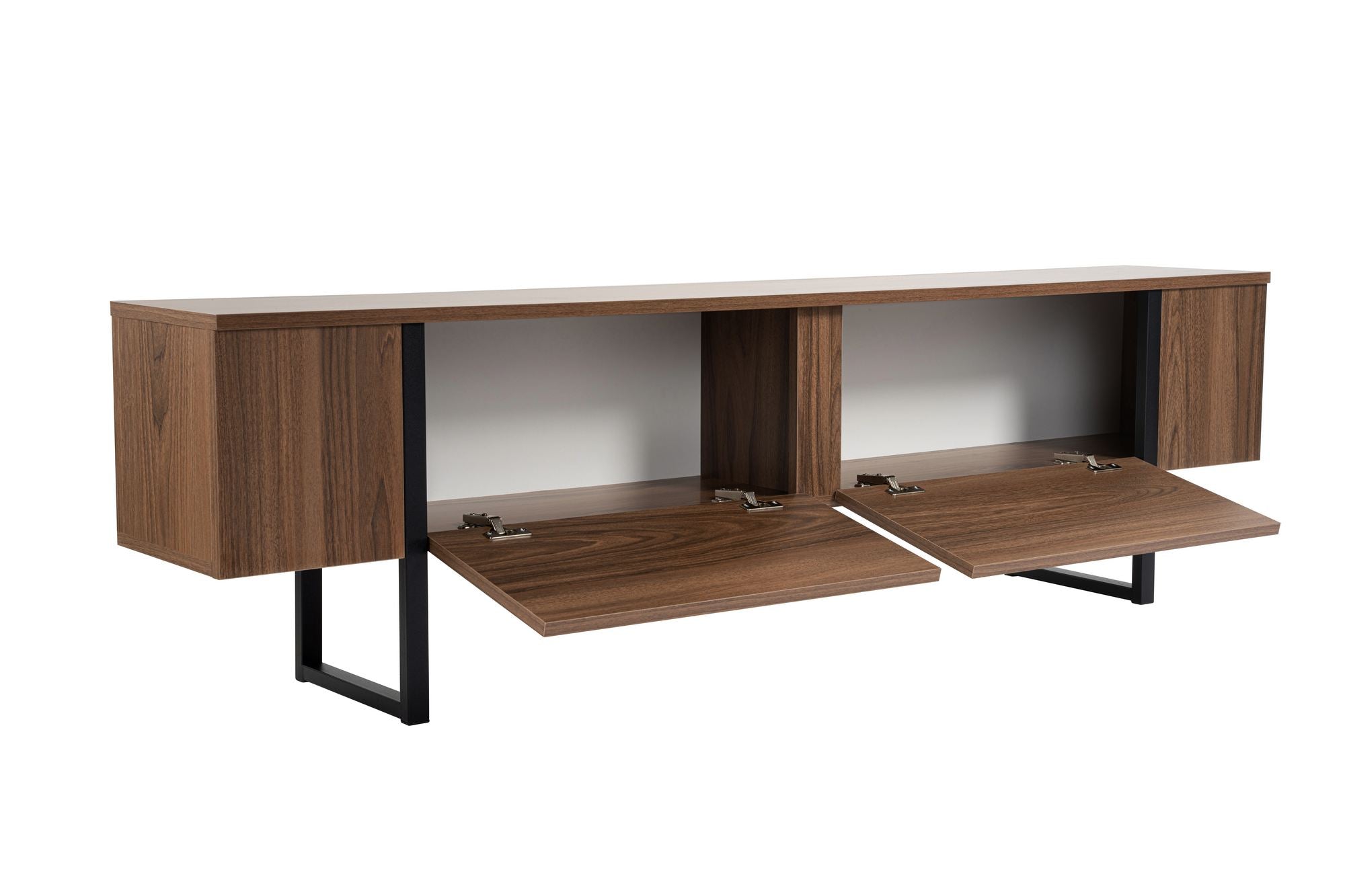 Comodă TV, Serenity - Venezia Walnut, Black, Nuc Veneția / Negru