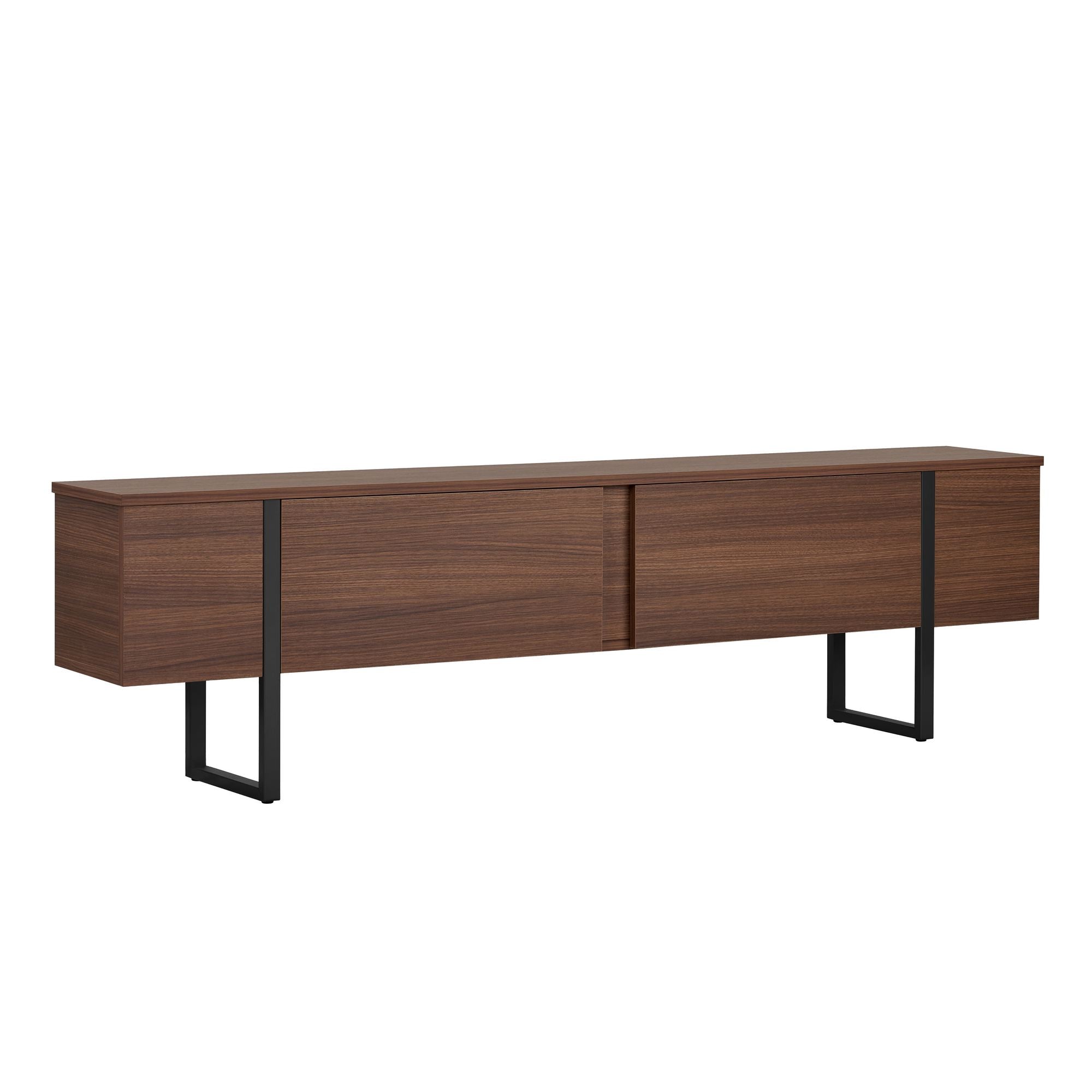Comodă TV, Onera - Milano Walnut, Black, Nuc Milano / Negru