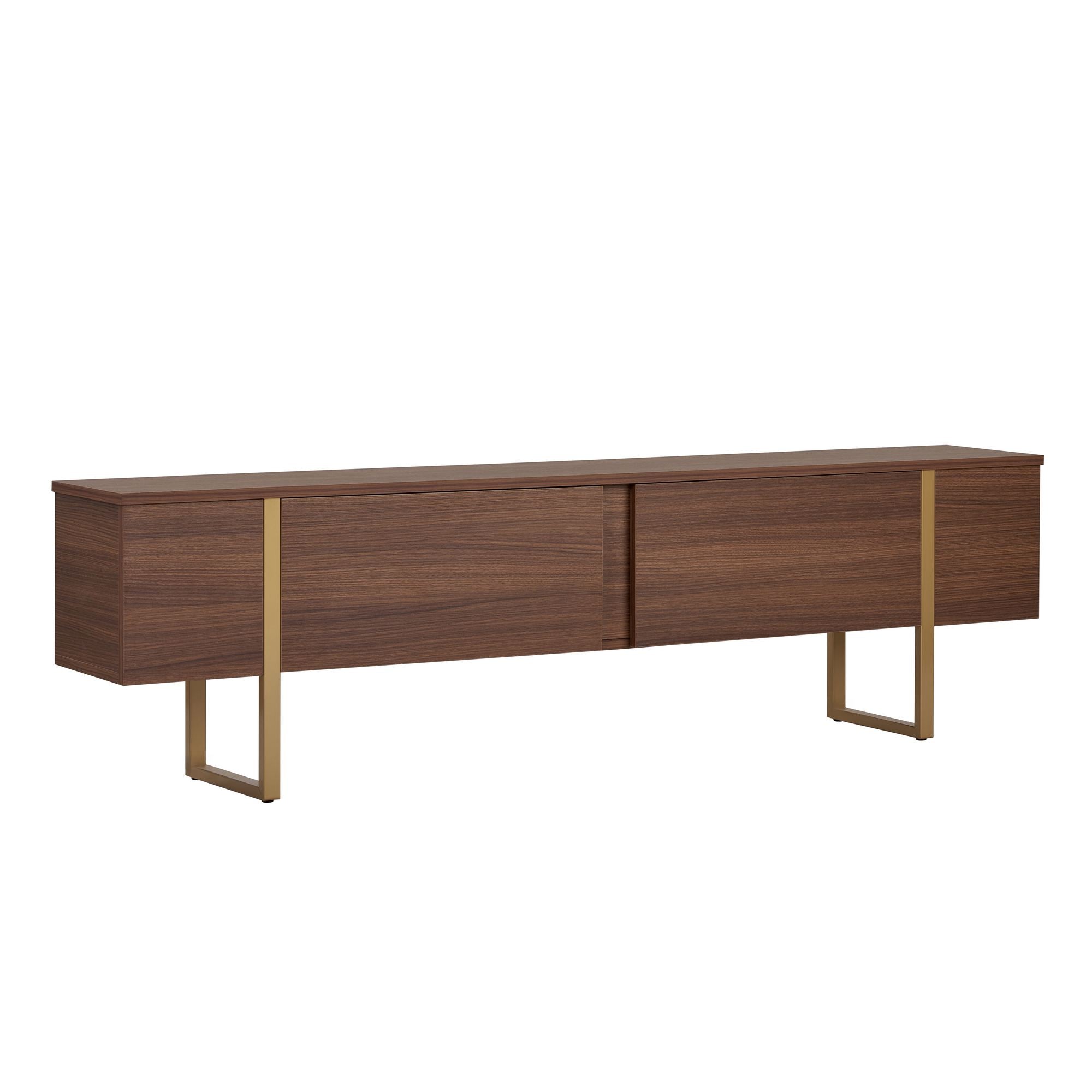 Comodă TV, Onera - Milano Walnut, Gold, Nuc Milano / Auriu