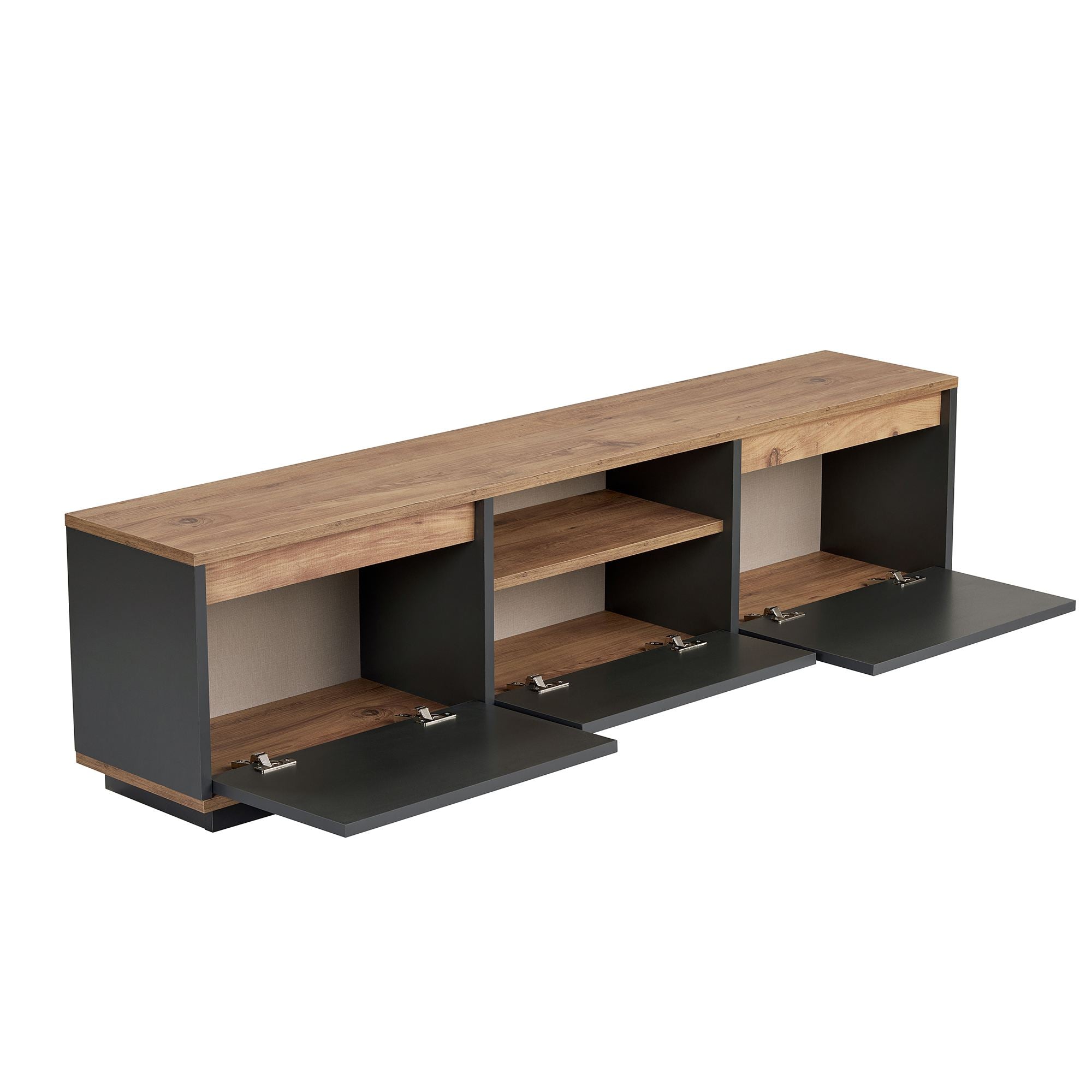 Comodă TV, Sentinel - Anthracite, Atlantic Pine, Antracit / Pin Atlantic