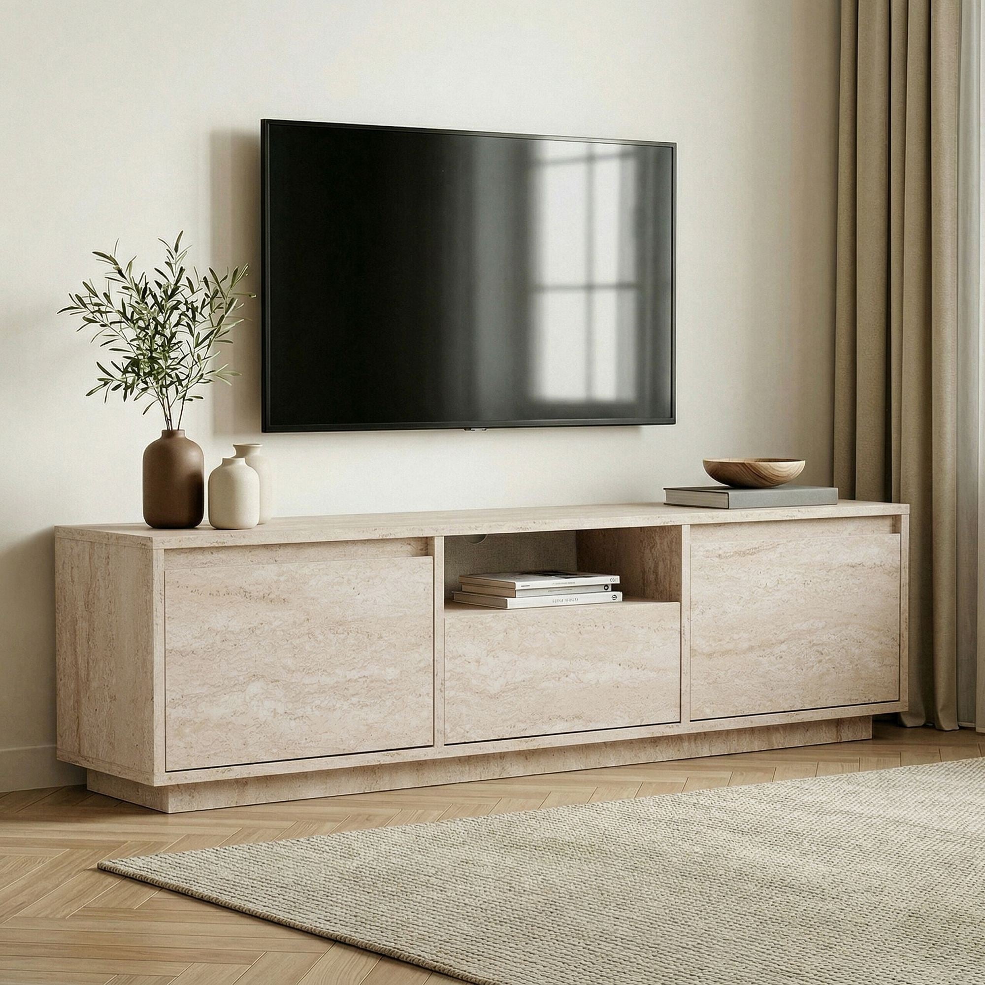 Comodă TV, Sentinel - Travertine, Travertin
