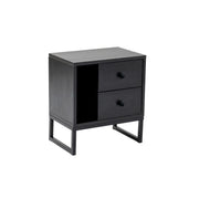 Noptiera GLIMMER, negru, PAL/metal, 46x30x50 cm
