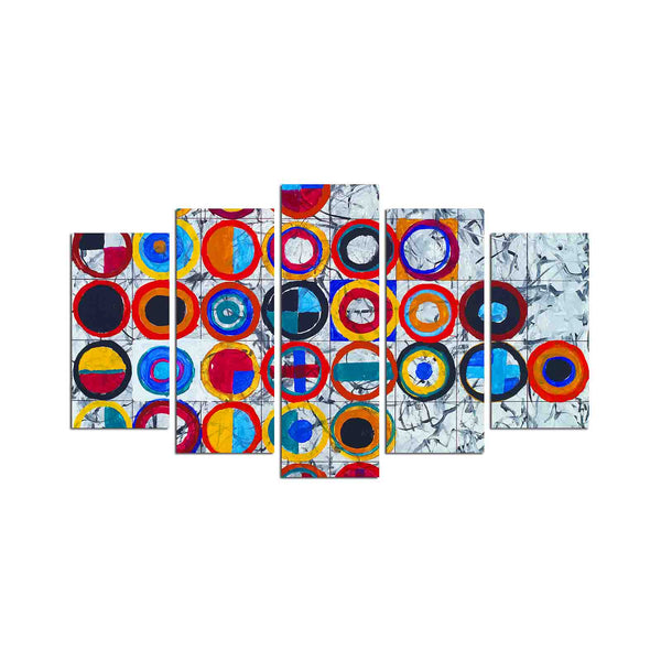 Set 5 tablouri 5ABSMDF-49, multicolor, 110x60 cm