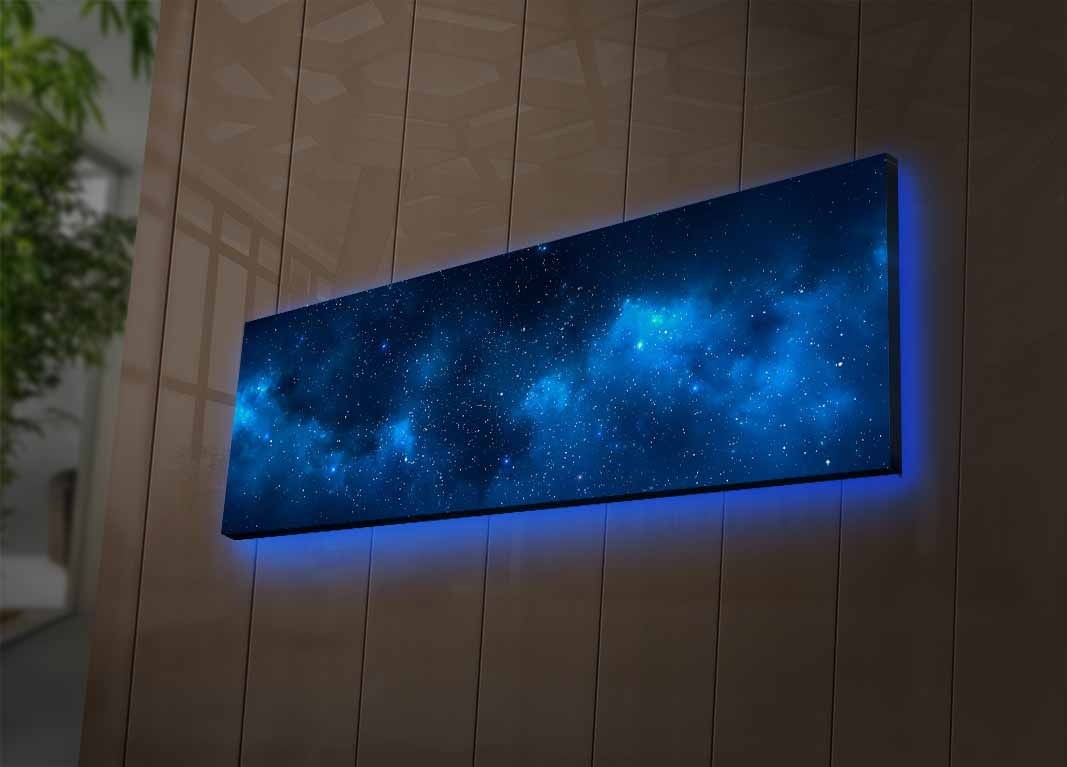 Tablou decorativ pe pânză cu LED, 3090NASA-017, Multicolor
