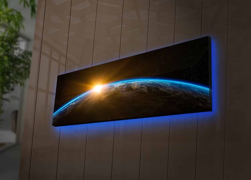 Tablou decorativ pe pânză cu LED, 3090NASA-018, Multicolor