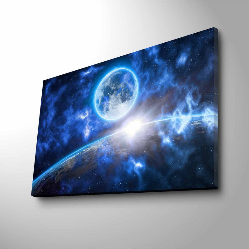 Tablou cu led NASA-035, albastru,panza, 70x45 cm