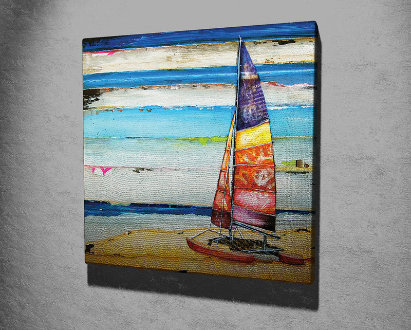 Tablou KC211, multicolor, panza, 45x45 cm