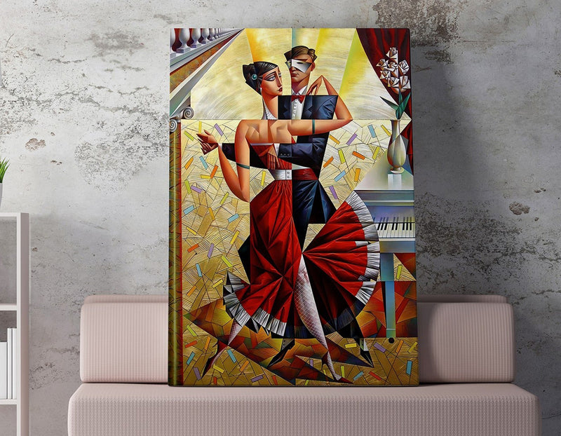 Tablou WY316, multicolor, panza/lemn, 50x70 cm