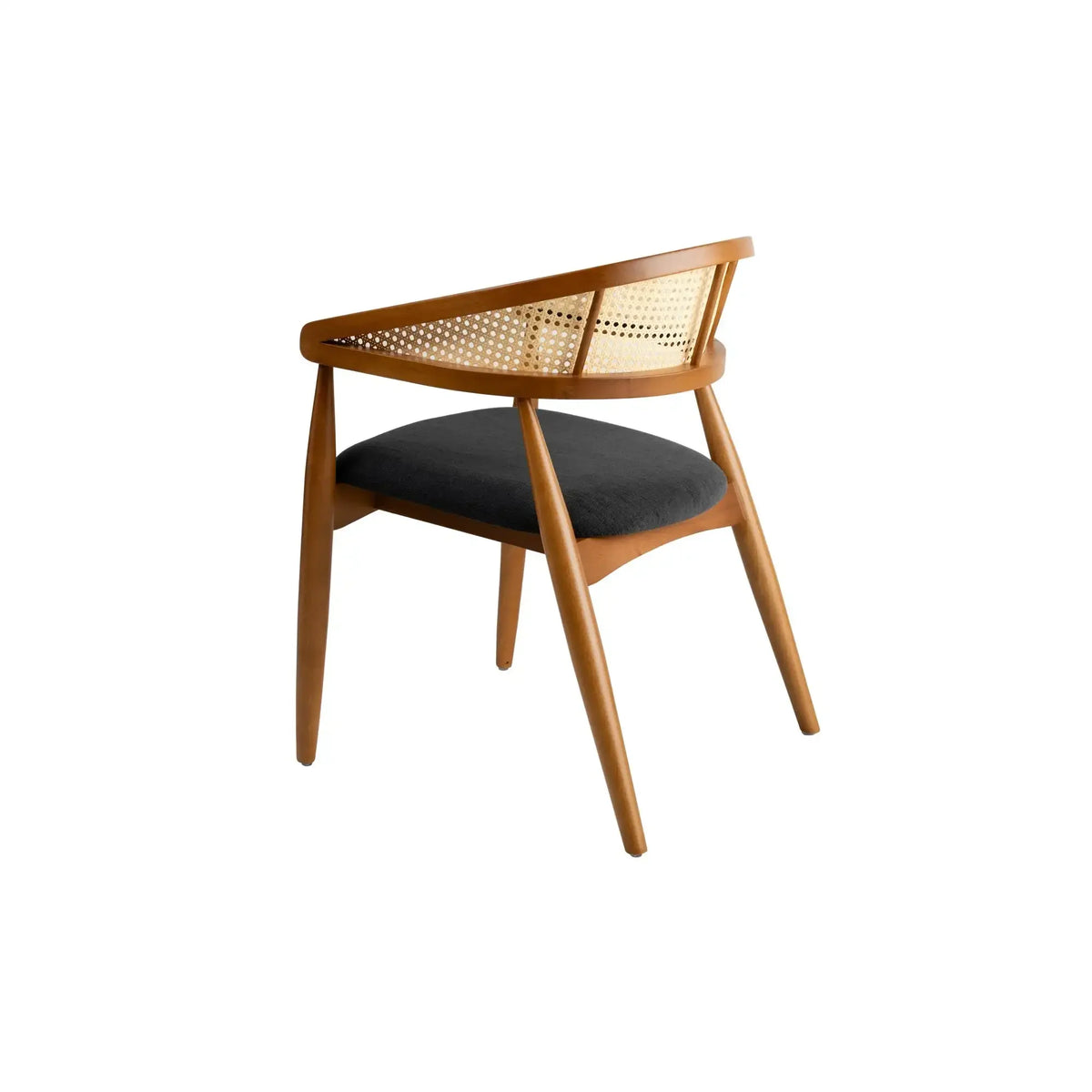 Scaun LIMA, stejar/negru, lemn/stofa, 54x50x75 cm