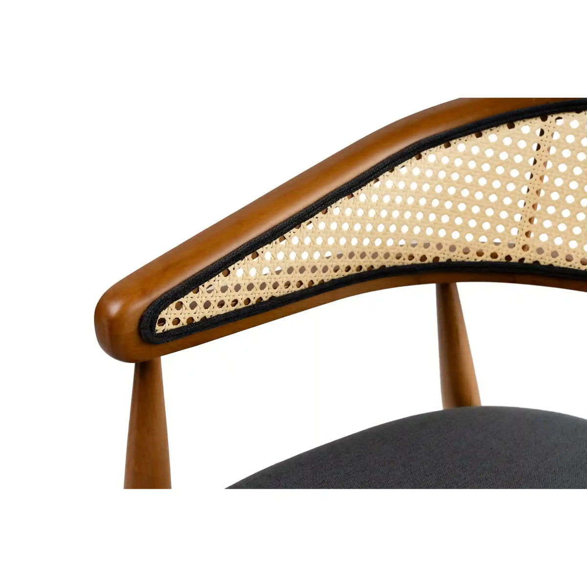 Scaun LIMA, stejar/negru, lemn/stofa, 54x50x75 cm