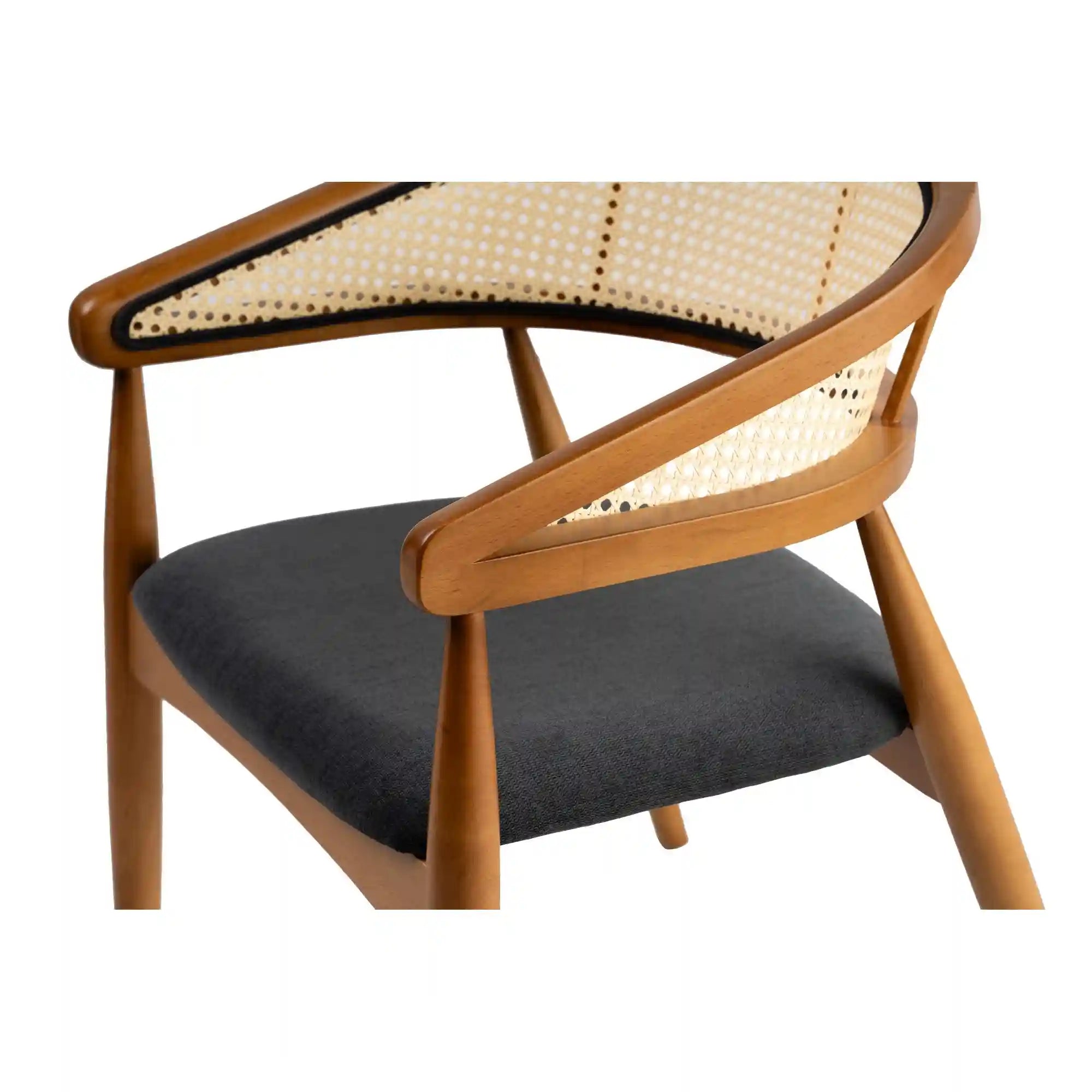 Scaun LIMA, stejar/negru, lemn/stofa, 54x50x75 cm