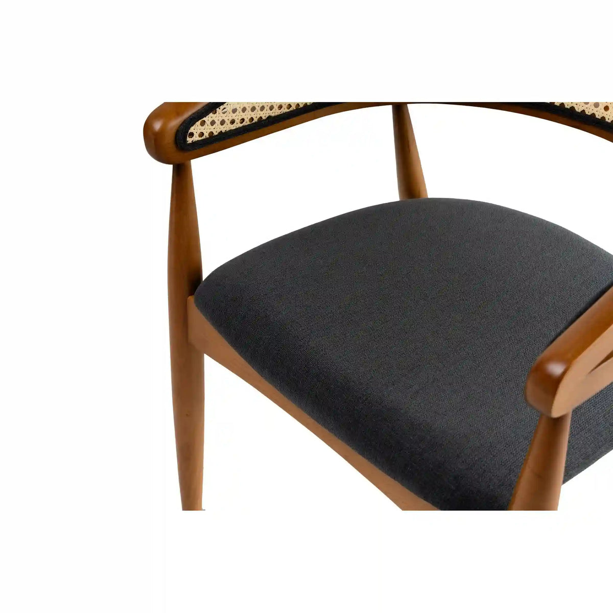 Scaun LIMA, stejar/negru, lemn/stofa, 54x50x75 cm