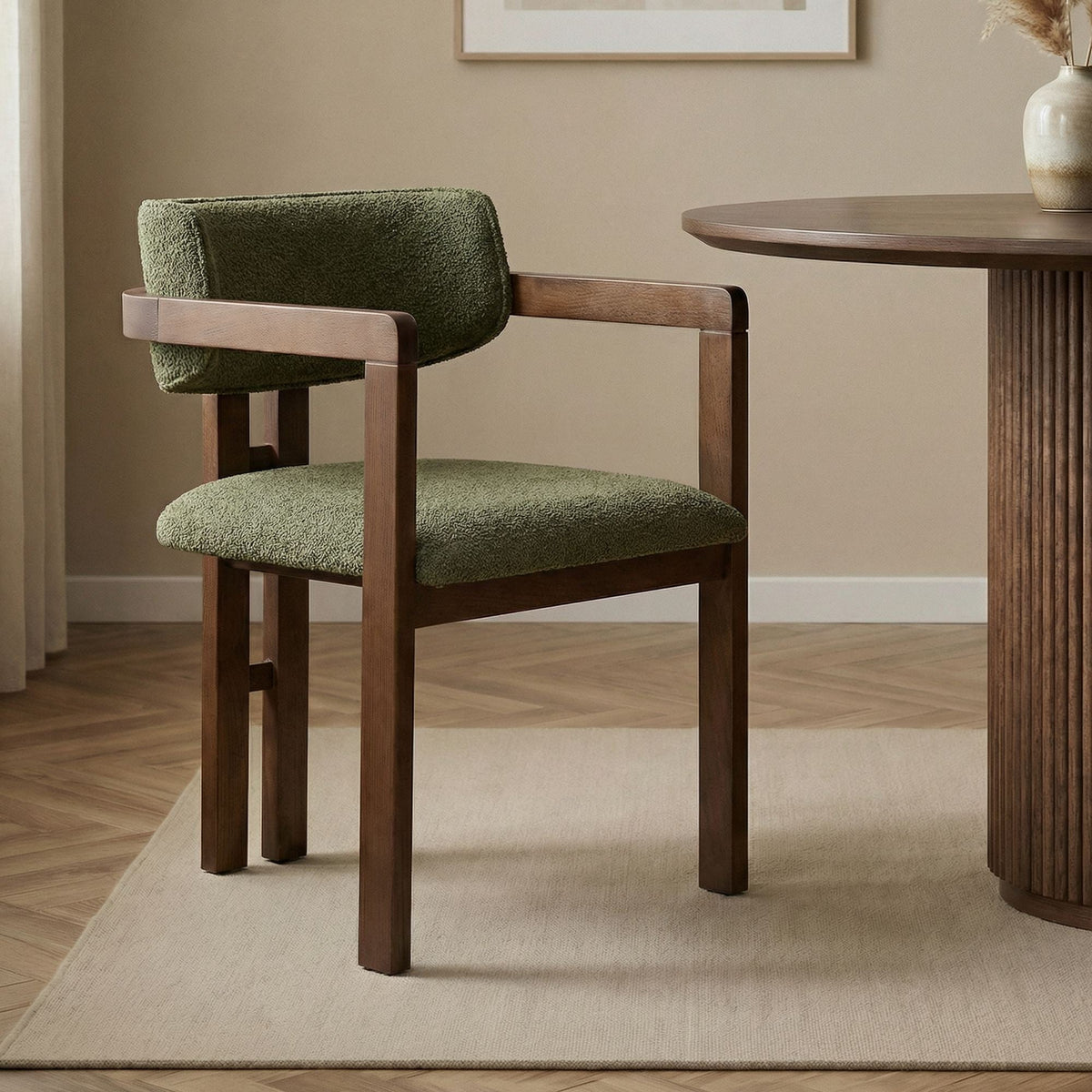 Scaun, Toscana - Green, Dark Walnut, Verde / Nuc închis