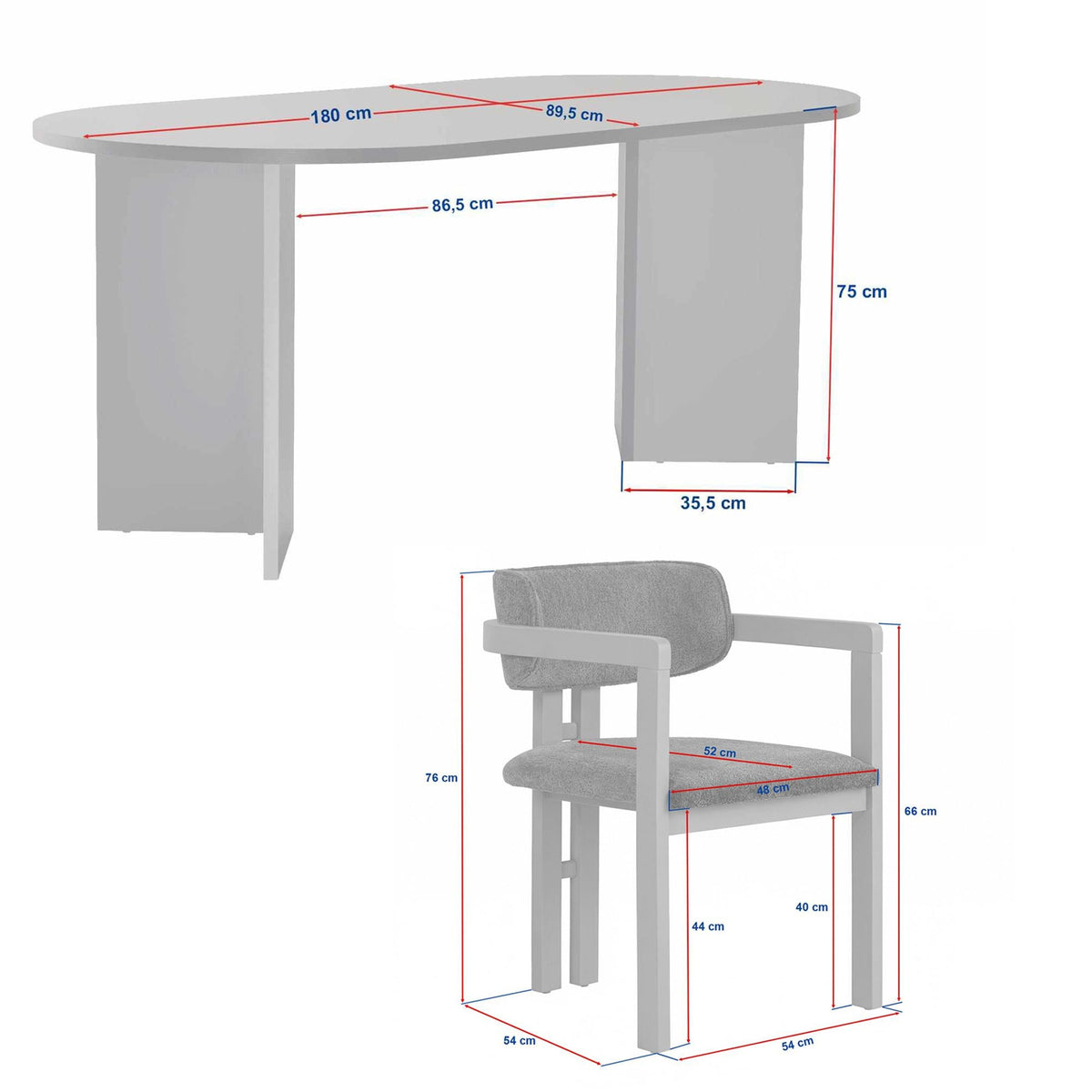 Set masă și scaune dining (5 piese), Meridia 4 - Milano Walnut, Dark Walnut, White, Nuc Milano / Nuc închis / Alb
