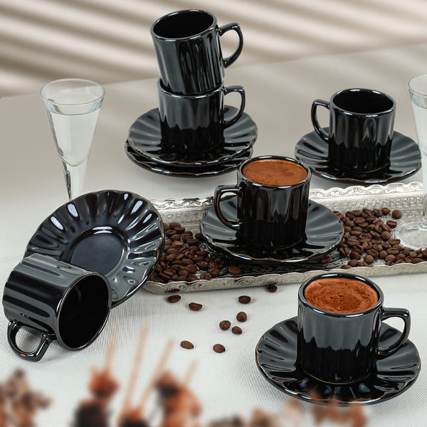 Set ceasca de cafea 275KRM1694, negru, ceramica