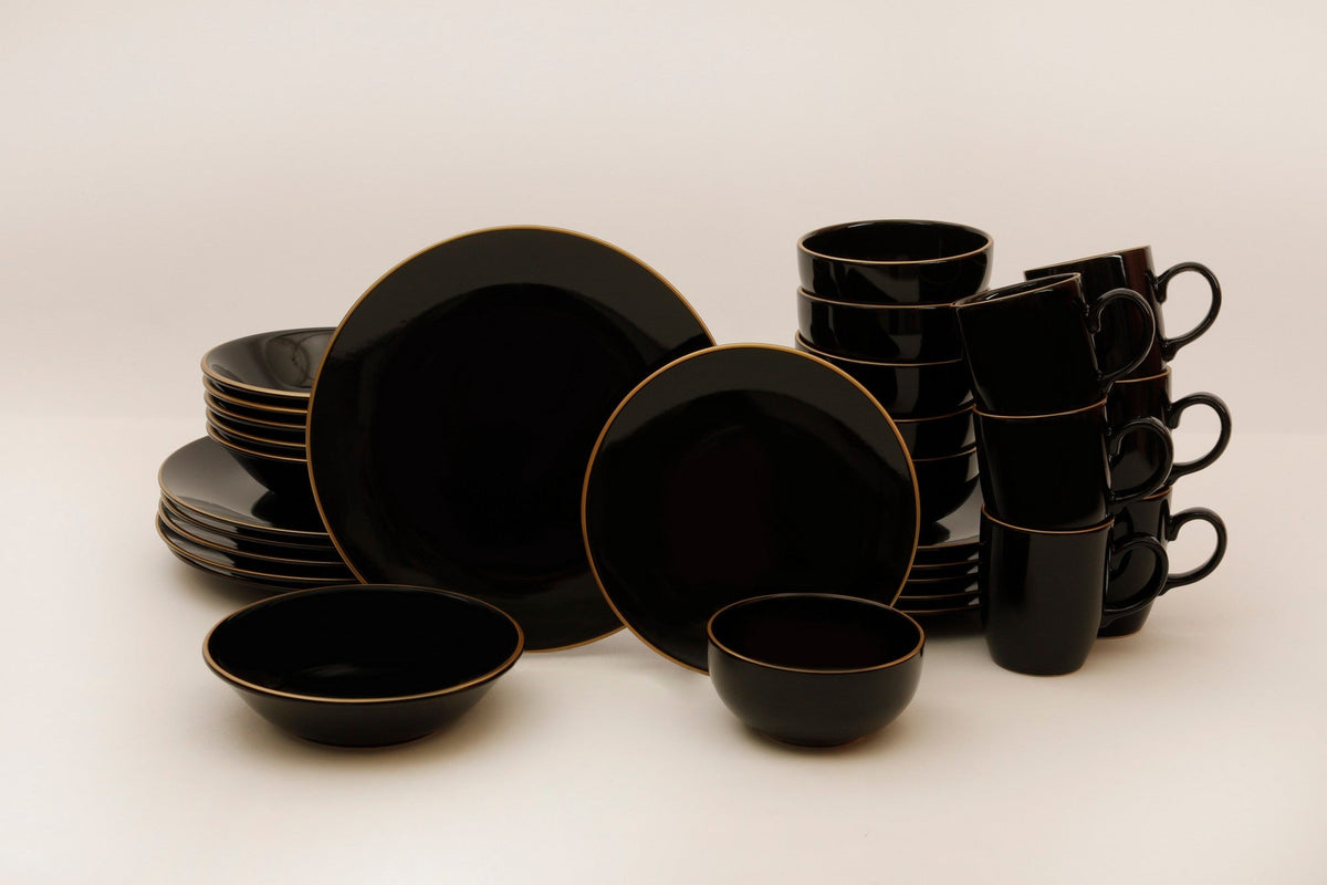 Set veselă ceramică (30 piese), TY040030F650A841600MAA4Y00, Negru
