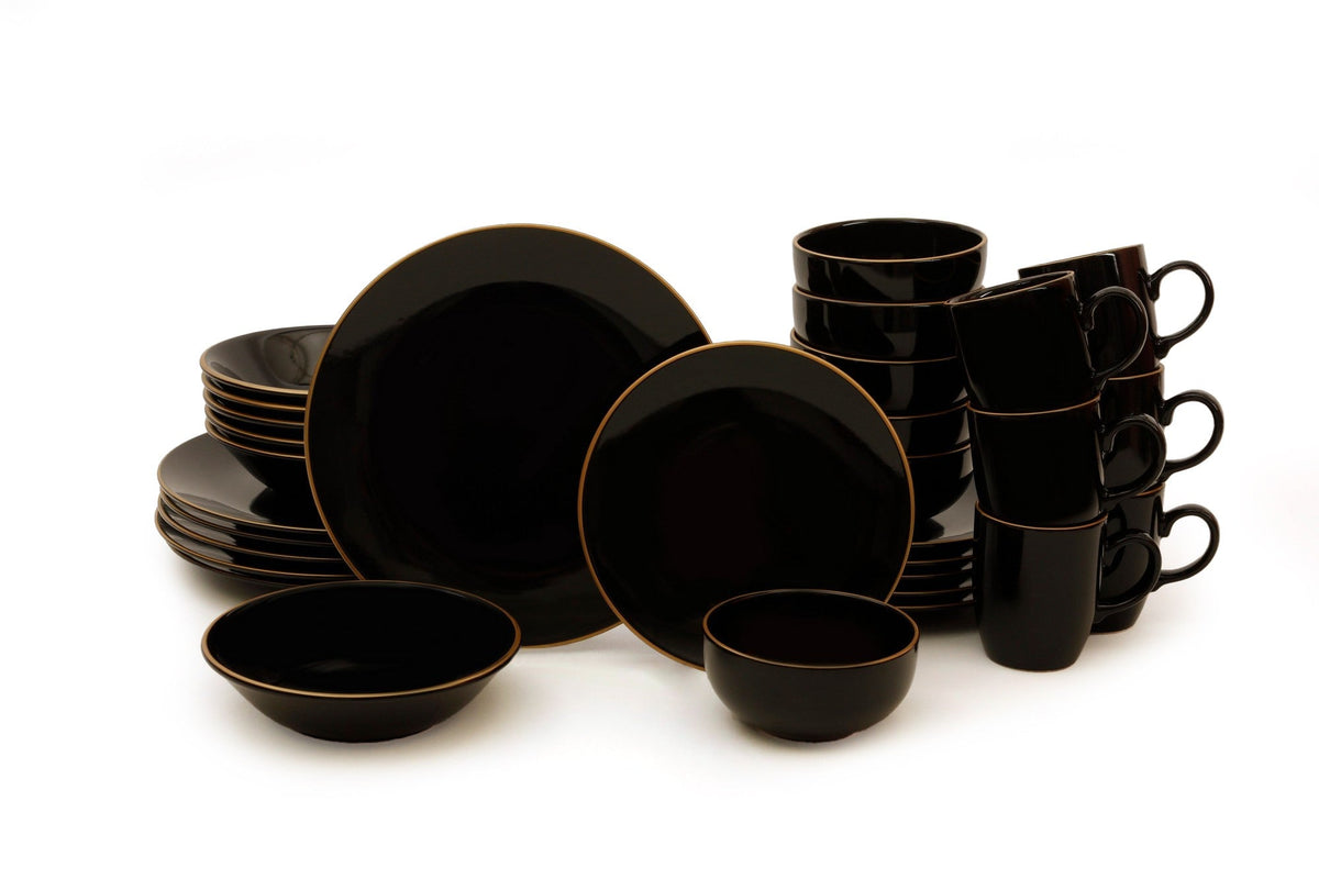 Set veselă ceramică (30 piese), TY040030F650A841600MAA4Y00, Negru