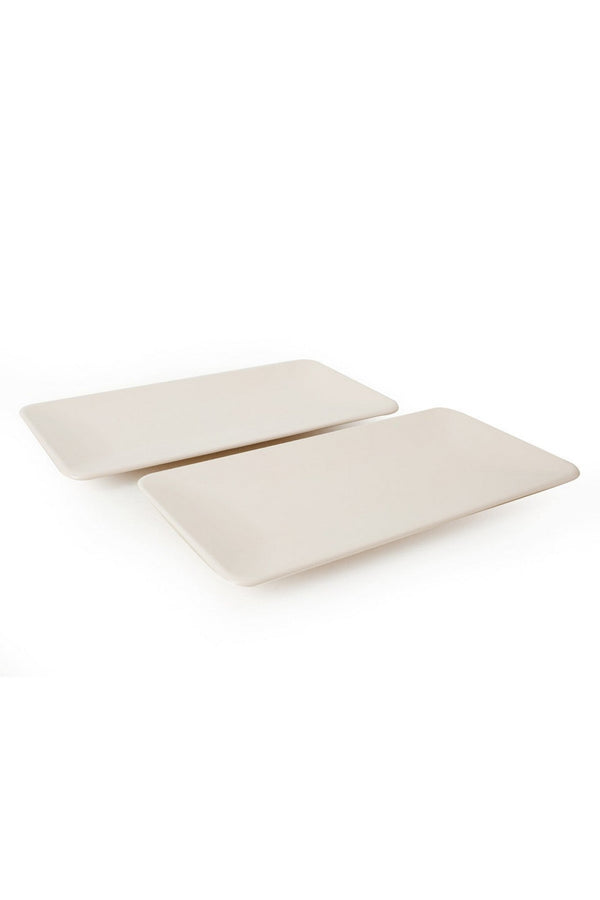 Set 2 platouri 275KRM1896, crem, ceramica, 33x17 cm