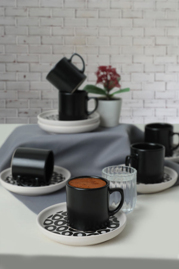 Set ceasca de cafea 275KRM1989, negru, ceramica