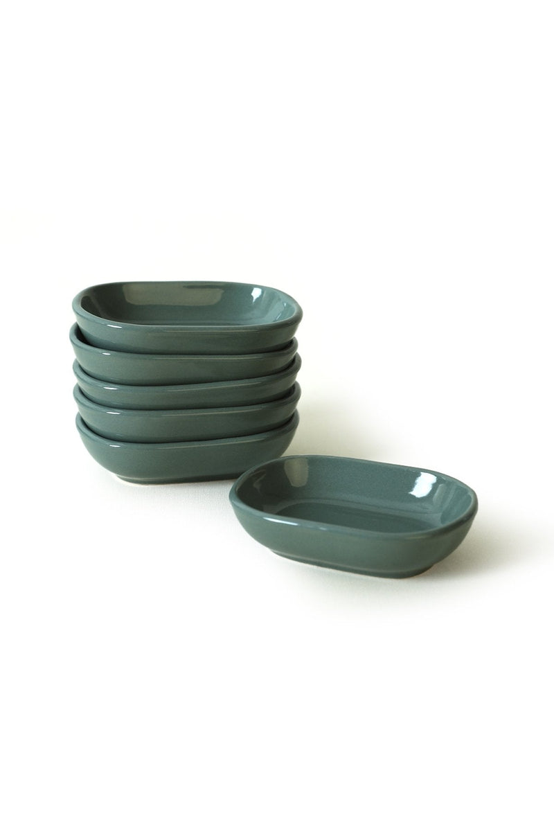 Set 6 boluri 275KRM2141, verde inchis, ceramica, 11 cm