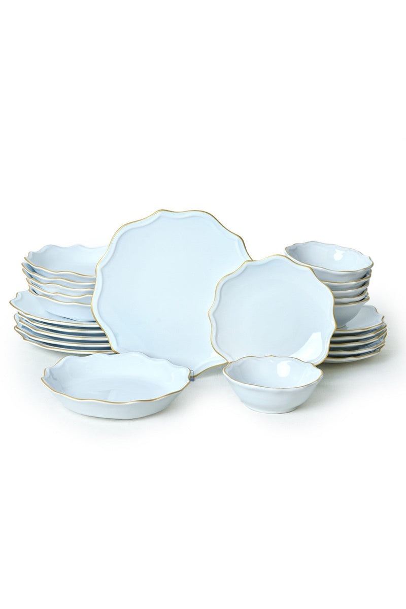 Set de cina 275KRM2222, 24 piese, alb, ceramica