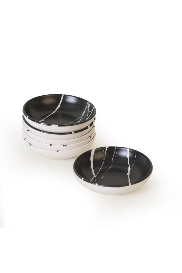 Set 6 boluri X00017422, alb/negru, ceramica, 13 cm