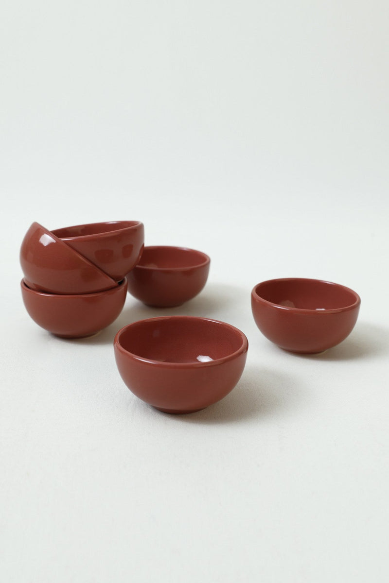 Set 6 boluri X00017481, maro, ceramica, 8 cm