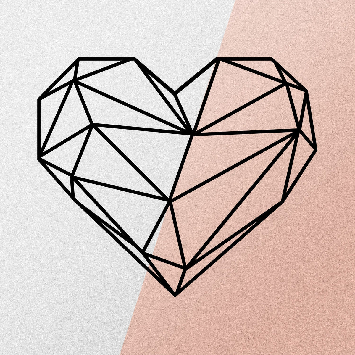 Accesoriu decorativ metalic de perete, Heart Metal Decor, Negru