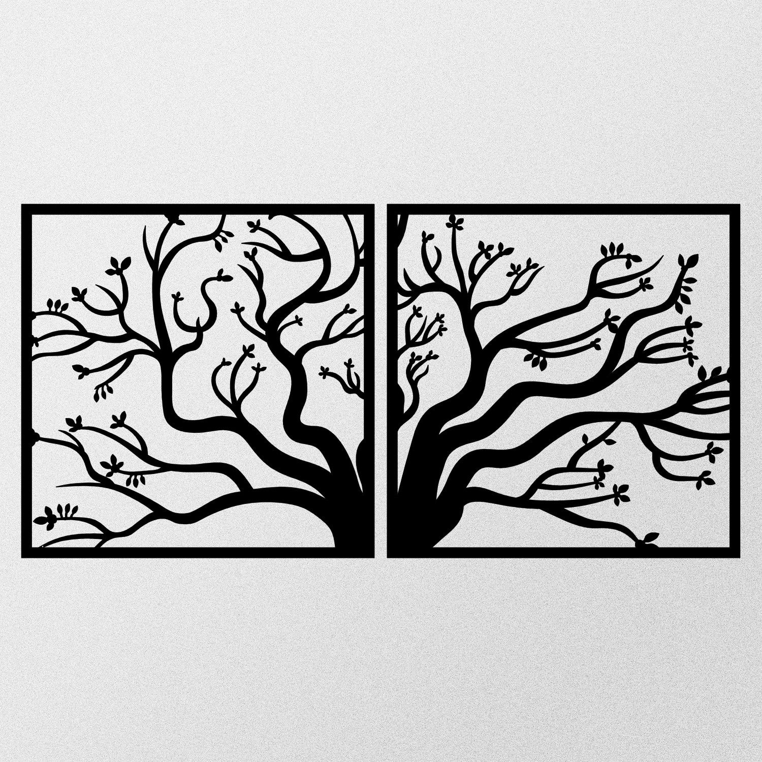 Decoratiune perete TREE METAL DECOR, negru, metal, 101x50 cm