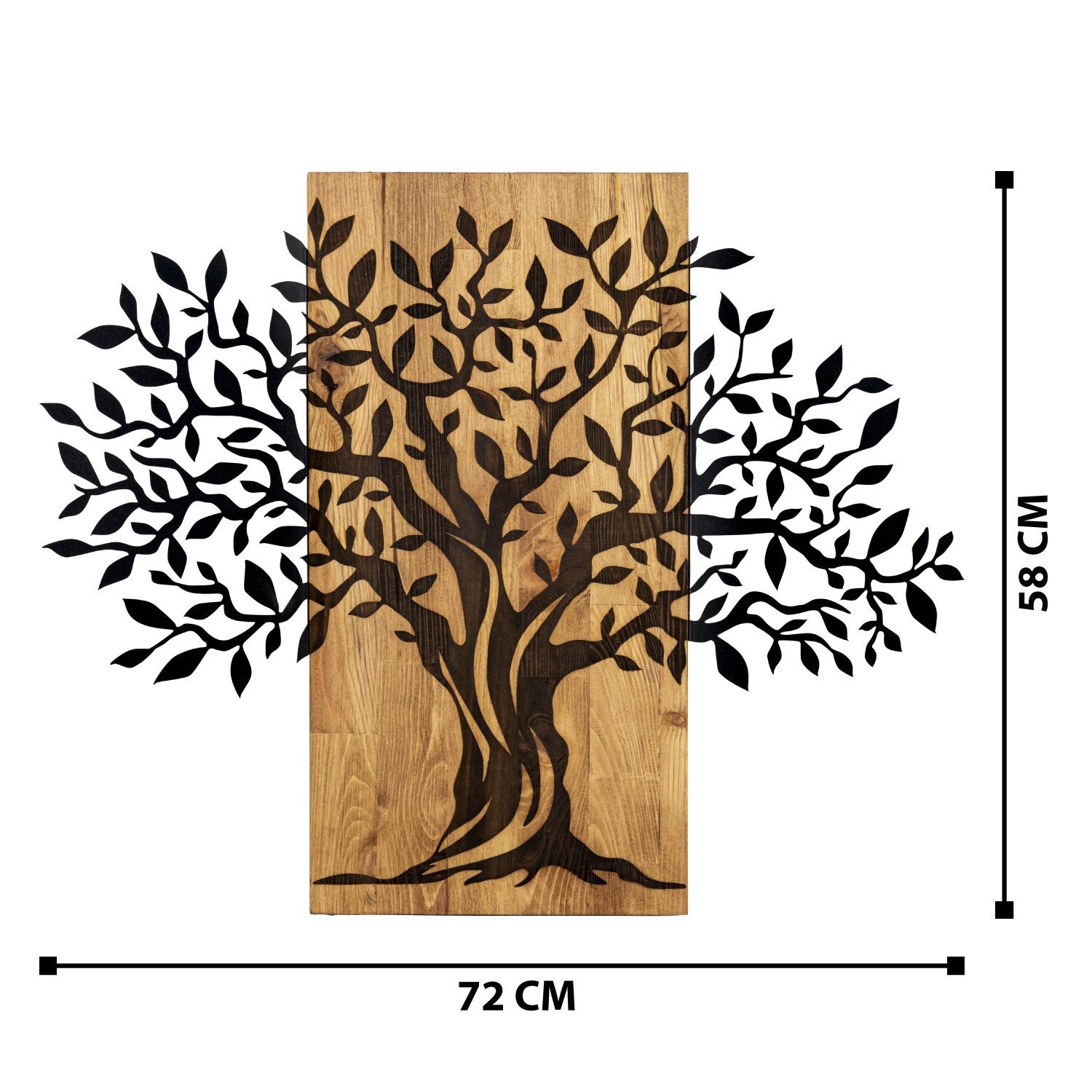 Accesoriu decorativ din lemn de perete, Sogut, Negru / Nuc