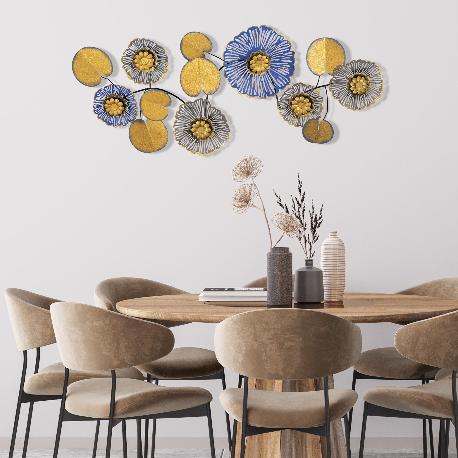 Decoratiune perete VAVEYLA 8, multicolor, metal, 112x9x47 cm