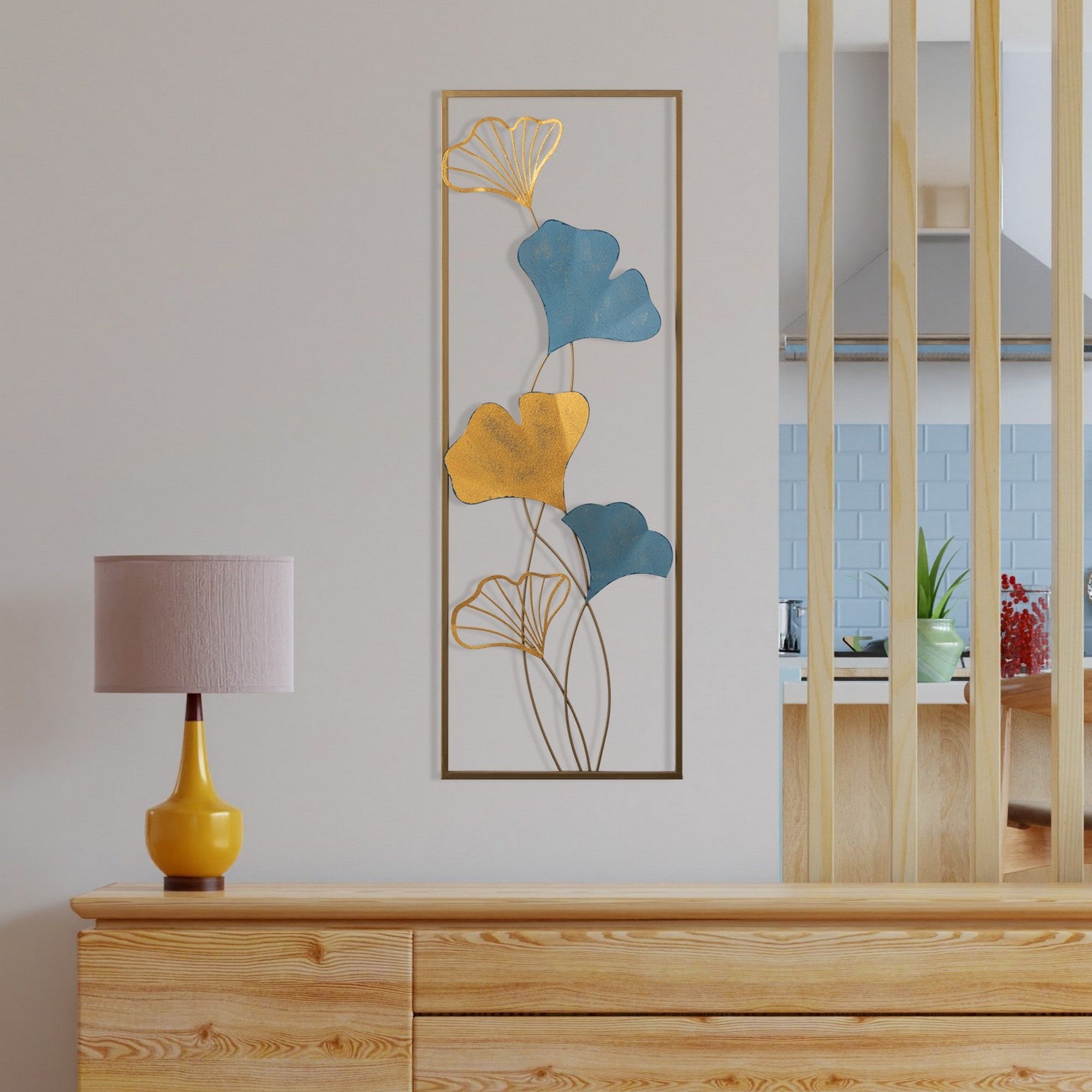 Decoratiune perete NADIDE-2, multicolor, metal, 32x90 cm