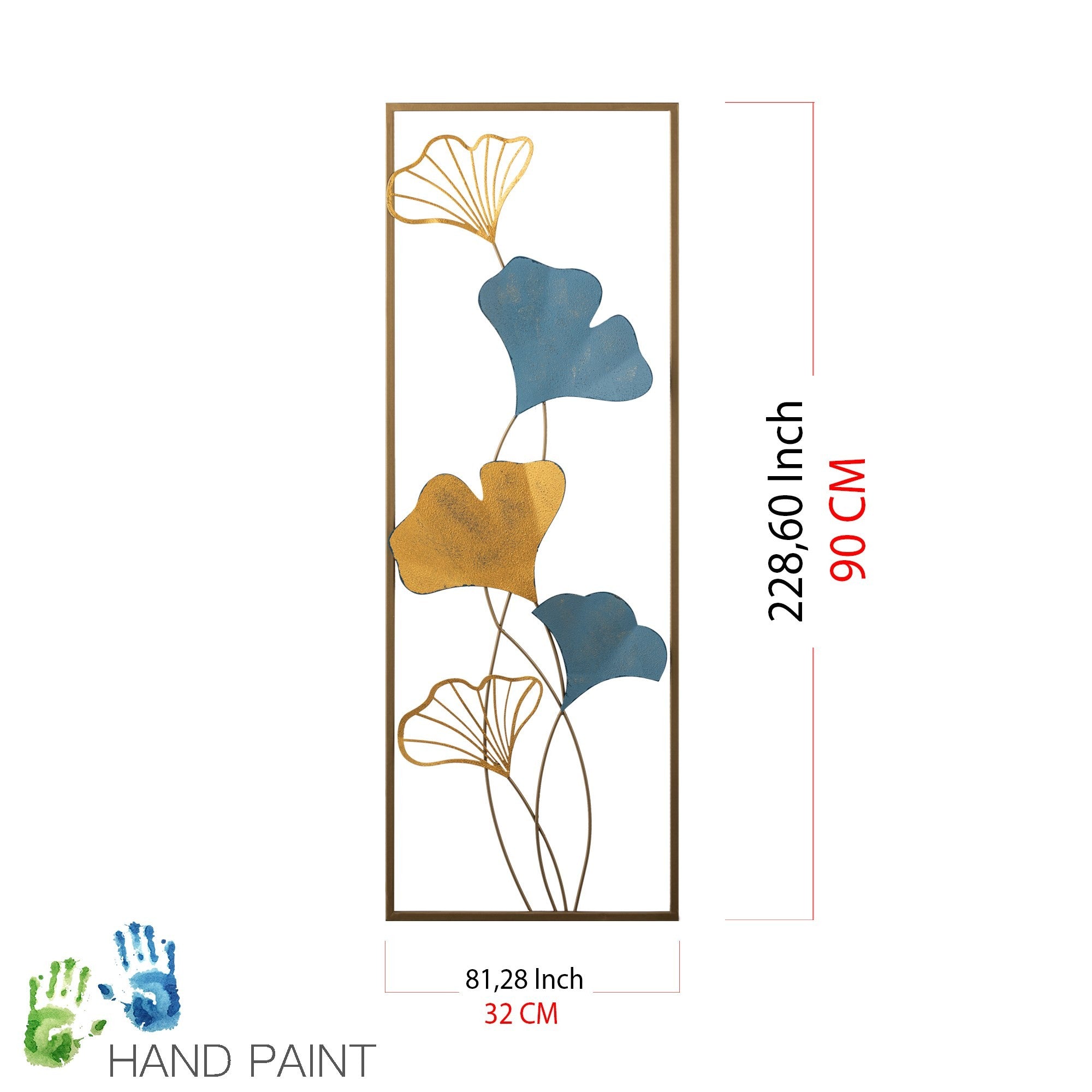 Decoratiune perete NADIDE-2, multicolor, metal, 32x90 cm