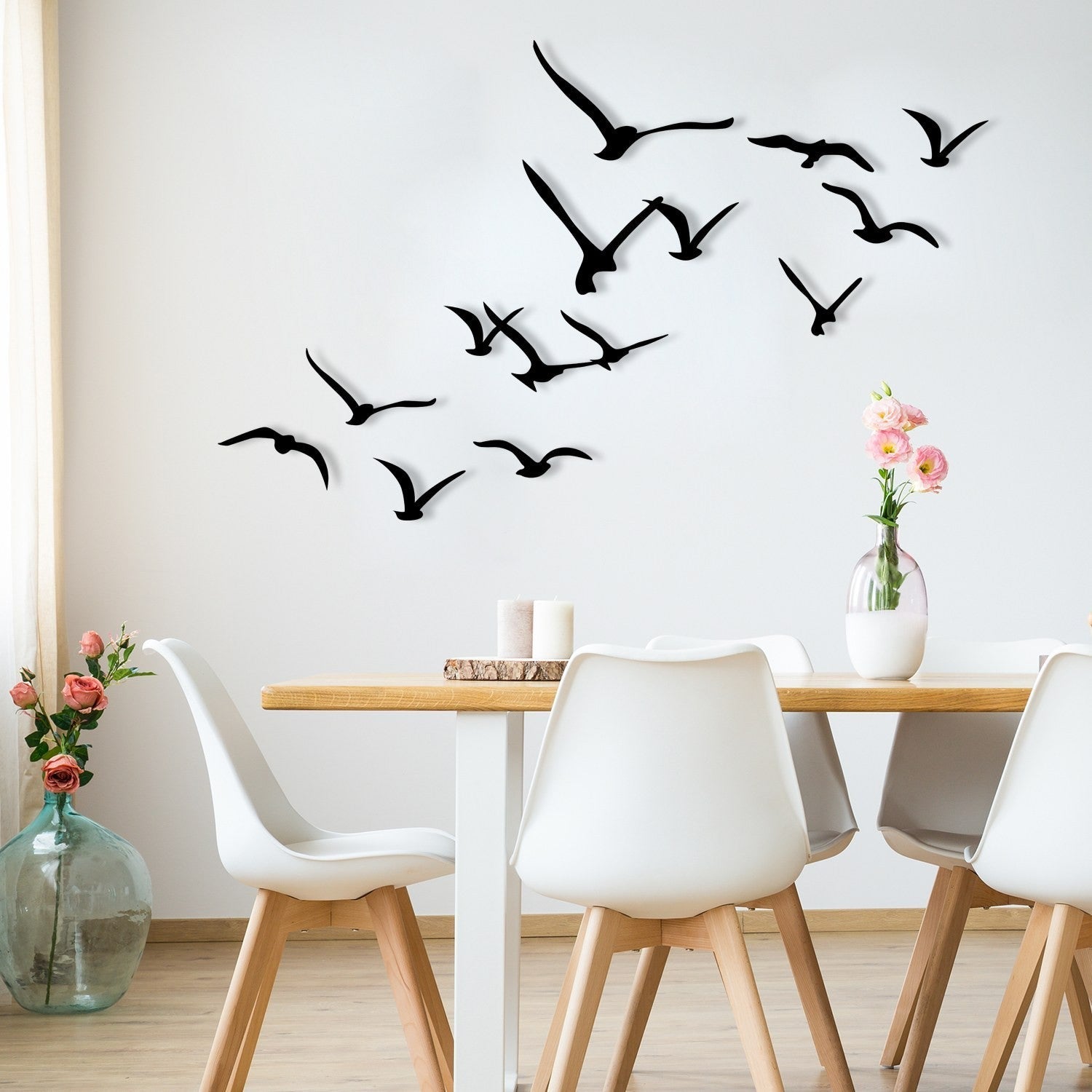 Accesoriu decorativ metalic de perete, Migration, Negru