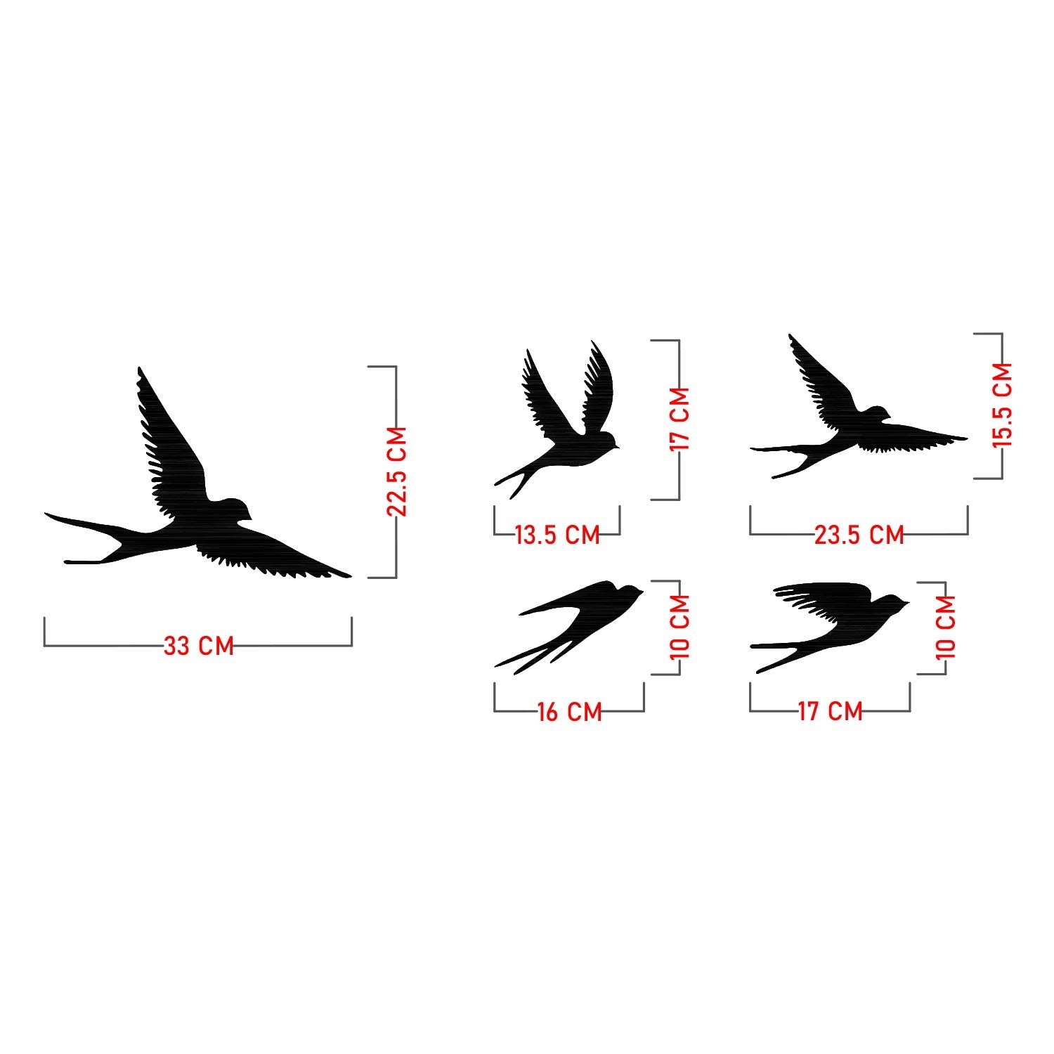 Accesoriu decorativ metalic de perete, Crow, Negru