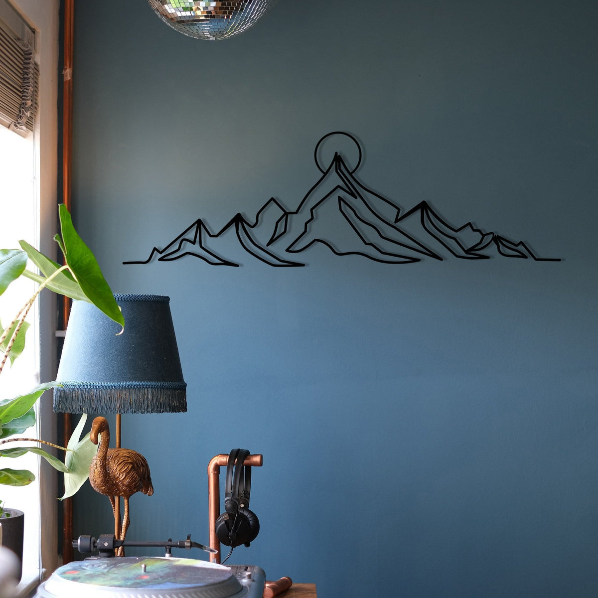 Accesoriu decorativ metalic de perete, Everest, Negru