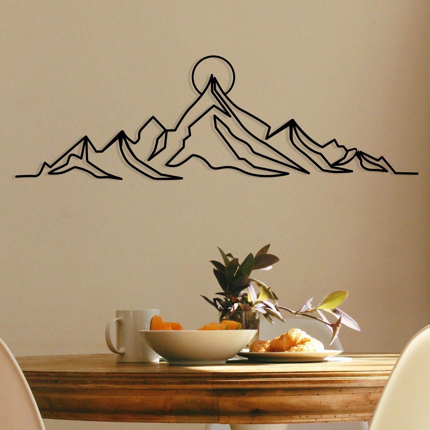 Accesoriu decorativ metalic de perete, Everest, Negru