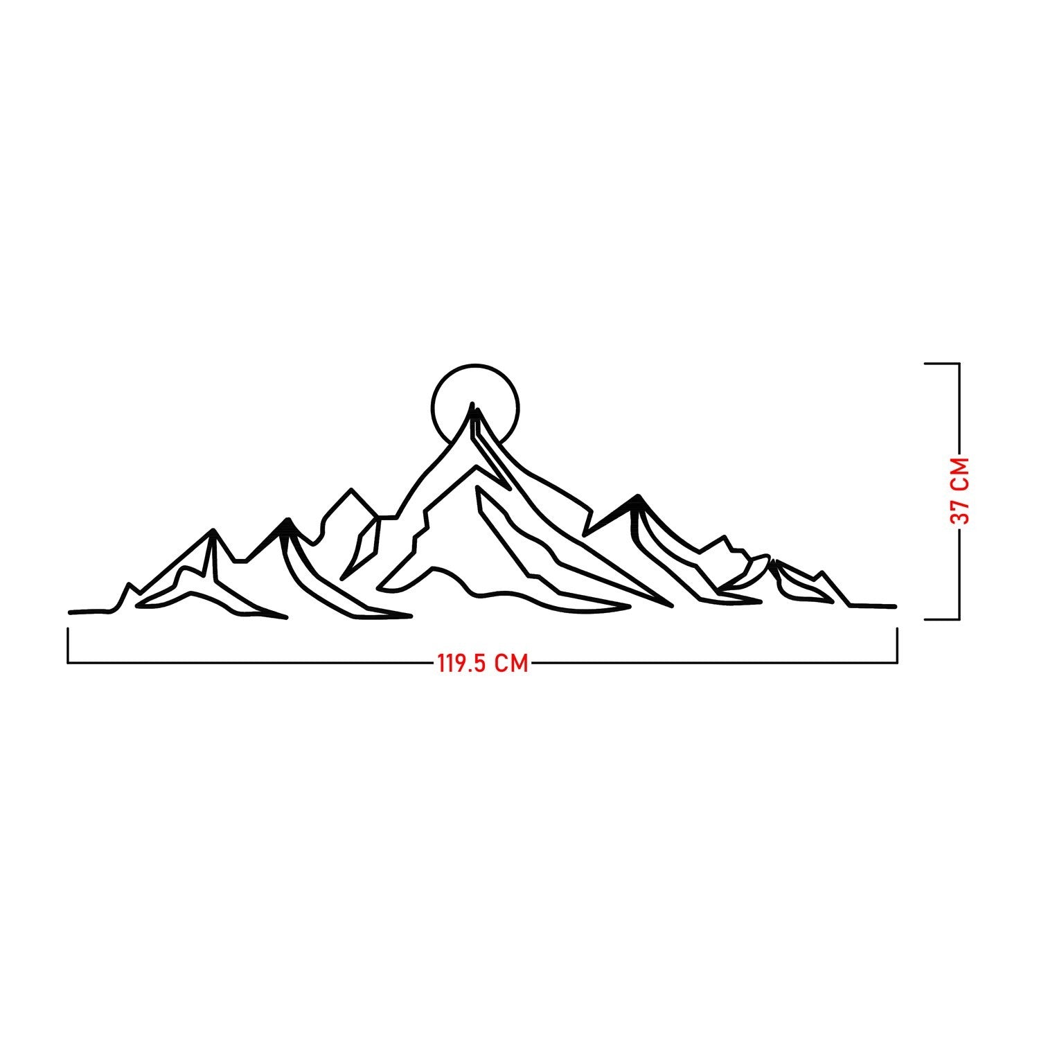 Accesoriu decorativ metalic de perete, Everest, Negru