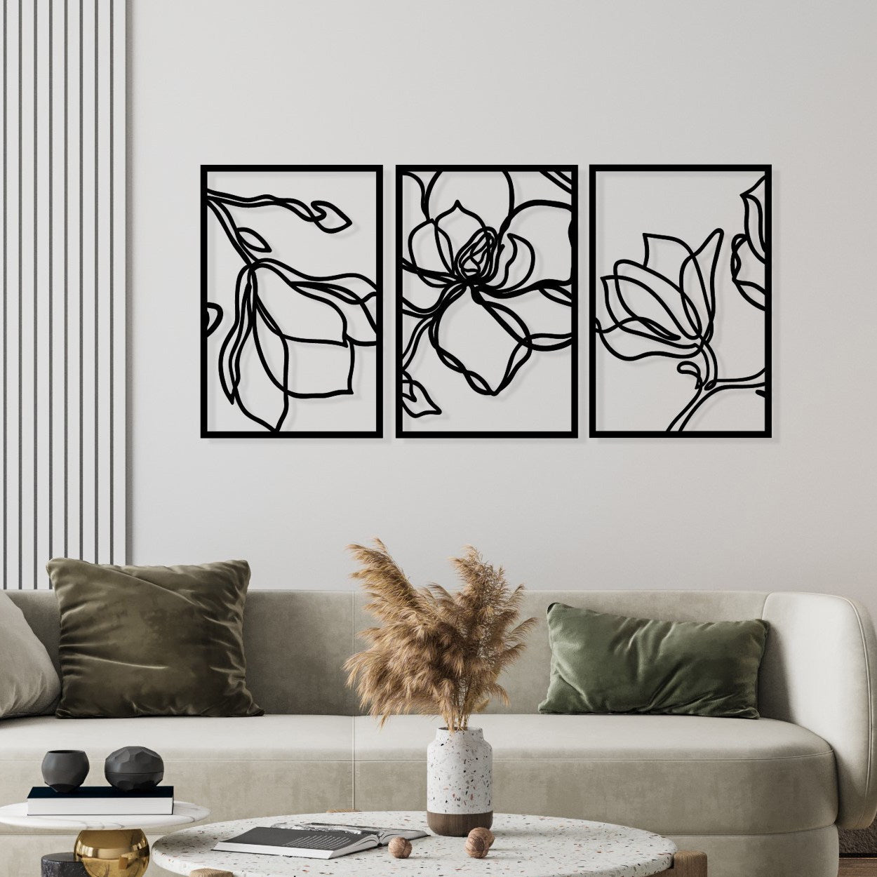 Accesoriu decorativ metalic de perete, Adda, Negru