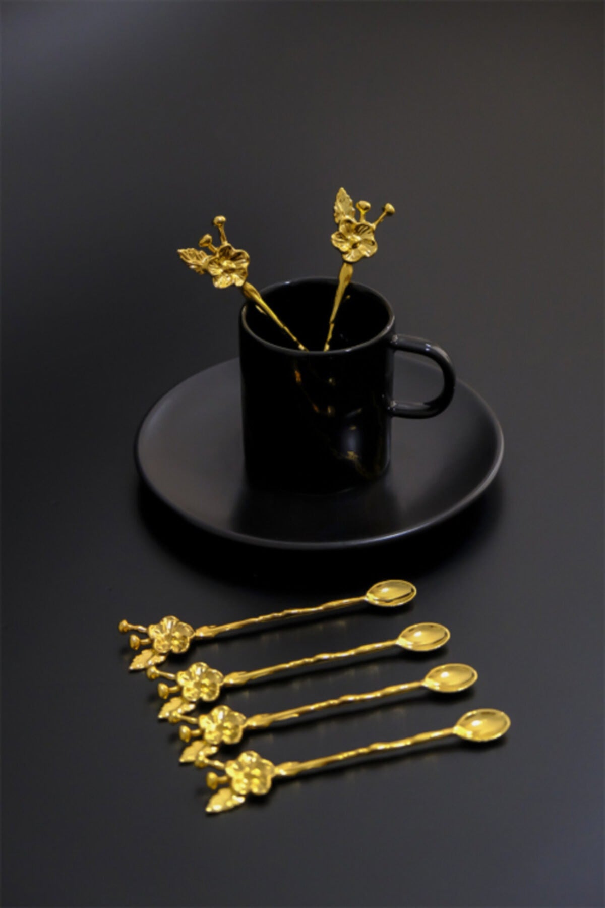 Set linguri (6 piese), PLT0493, Auriu
