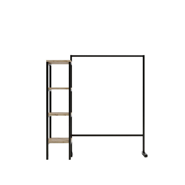 Stander haine ISTINYE L654, negru/stejar, PAL/metal, 160x40x170 cm