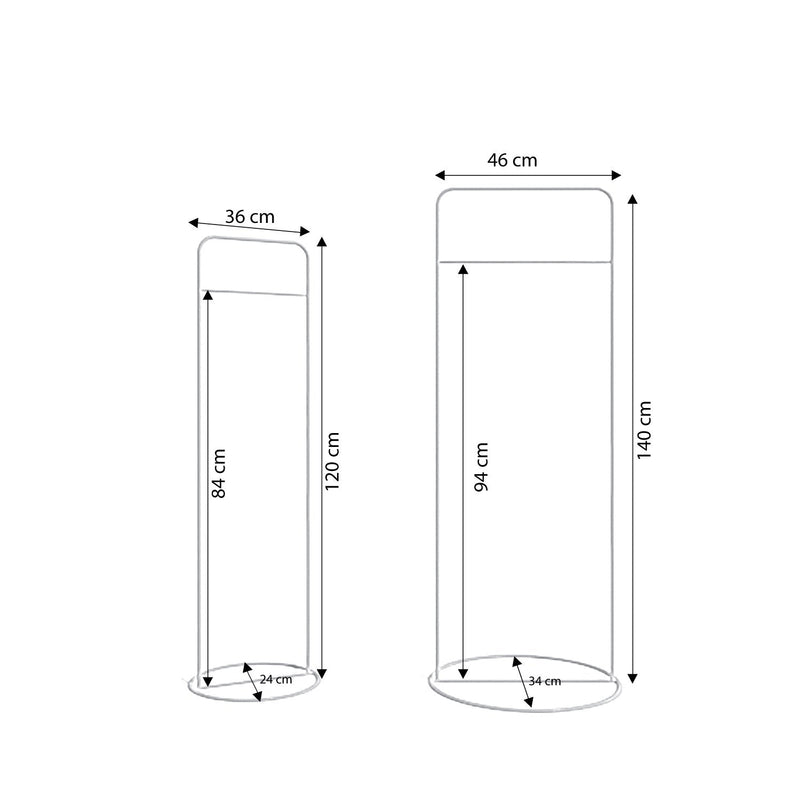 Set 2 standere haine L666, auriu, metal