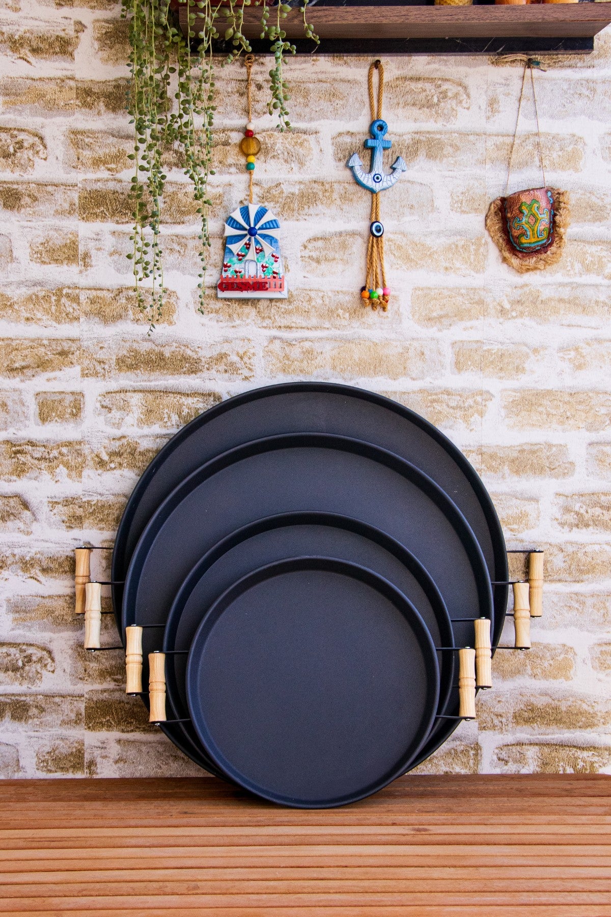 Set tăvi (4 piese), M0259 - S, Negru