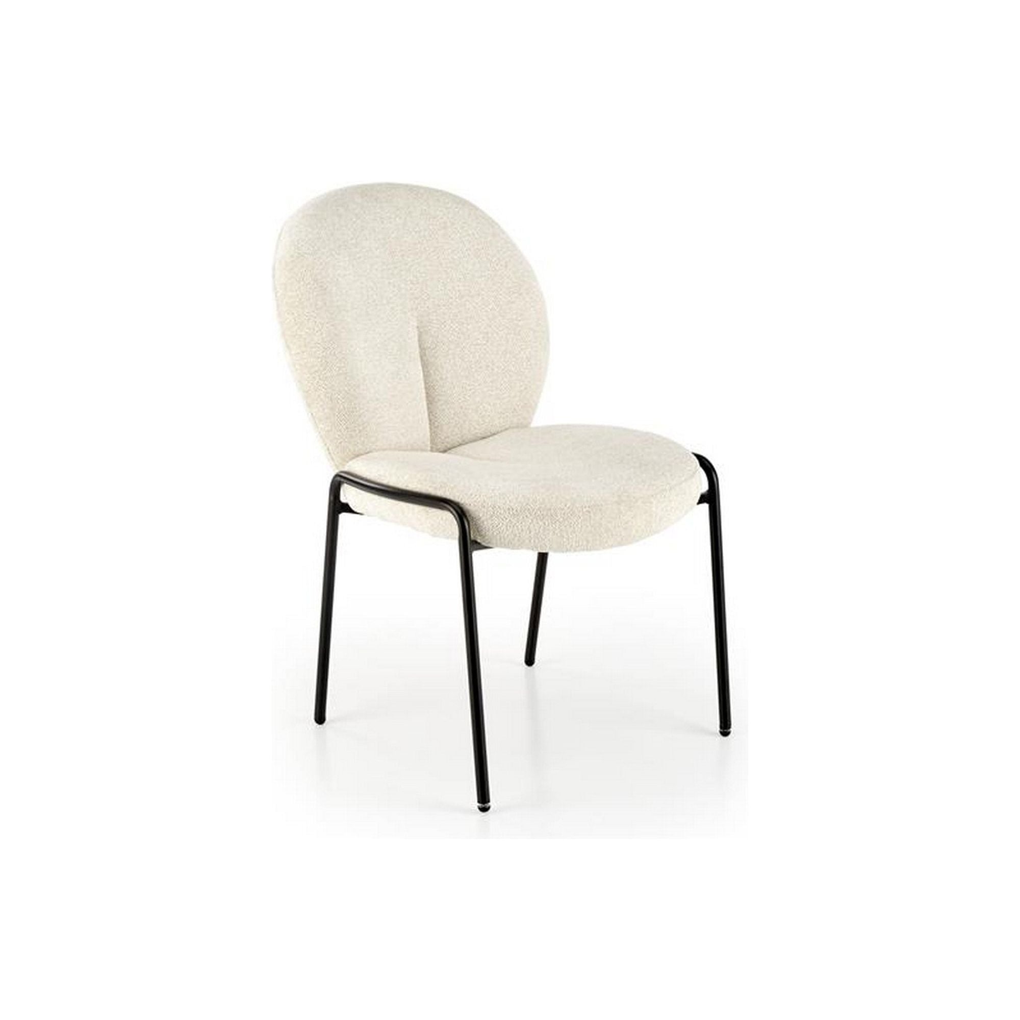 Scaun tapitat K507, crem, stofa, 55x71x87 cm