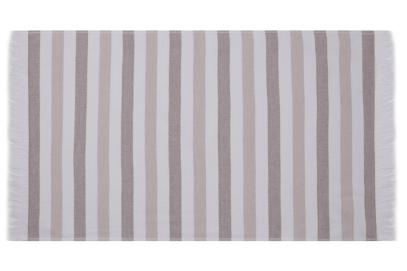 Set 2 prosoape baie STRIPE, maro/alb, bumbac, 50x90 cm