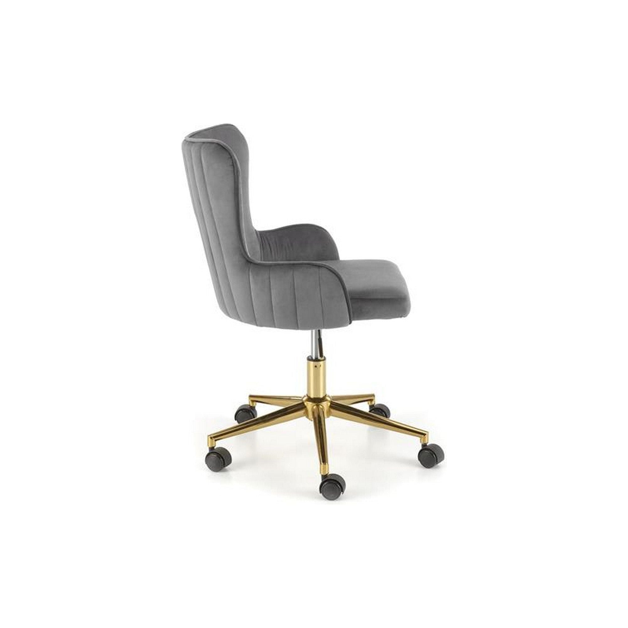 Scaun birou TIMOTEO, gri, stofa catifelata, 55x55x77 cm