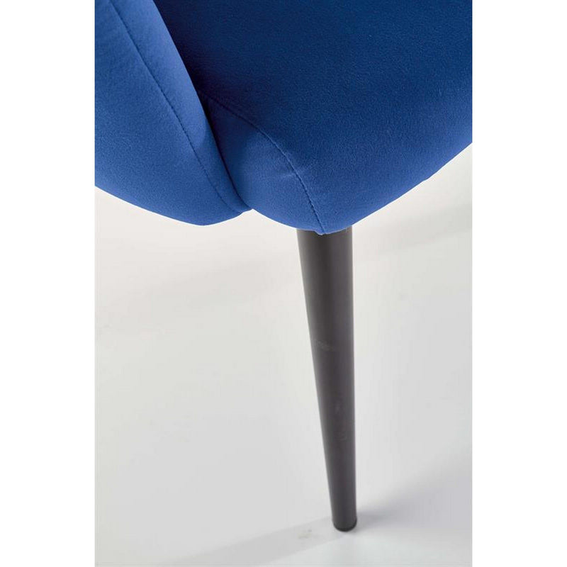 Scaun tapitat K410, albastru, stofa catifelata, 65x62x85 cm