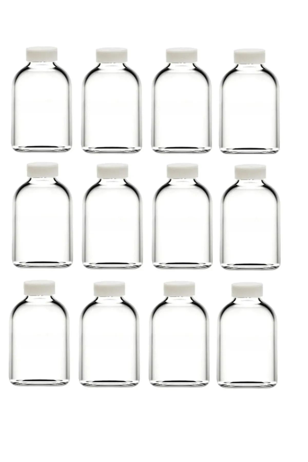 Set sticle (12 piese), Tu-12Beyazkapaklı, Transparent / Alb